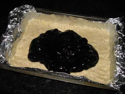 Cherry pie filling on a crust