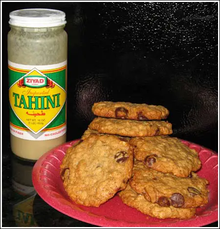 Oatmeal Chocolate Chip Cookies with Tahini
