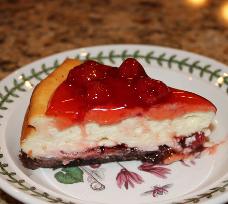 Cheesecake with a brownie crust