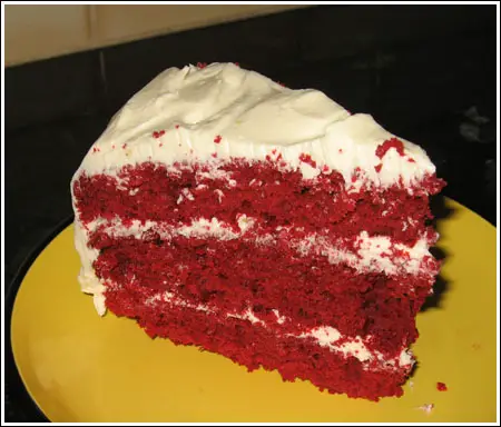 waldorf astoria original red velvet cake with cooked icing aka boiled icing.