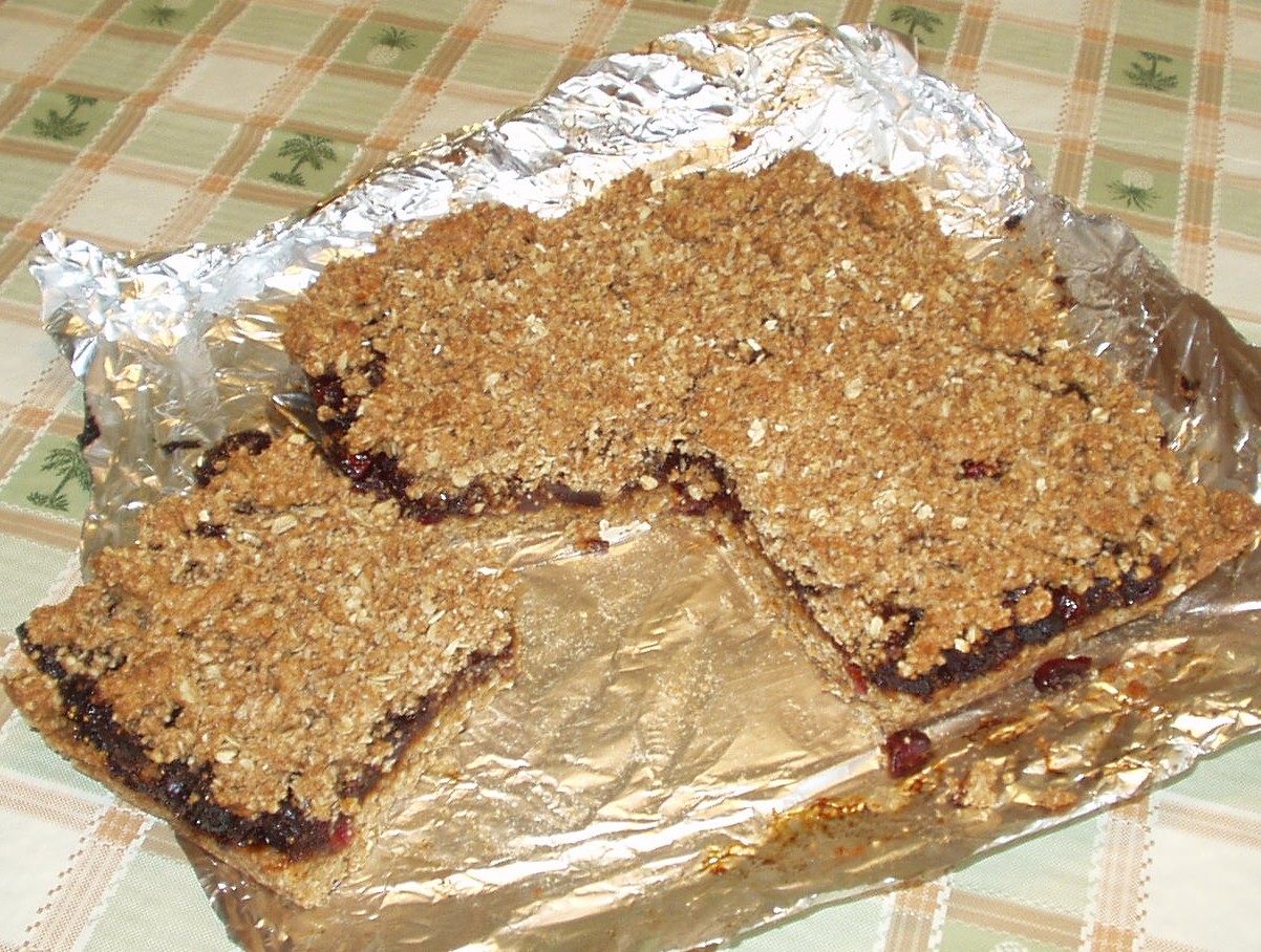 Cooking Light Fig Bars in an 8 inch square pan.