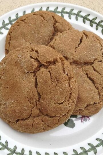 Colossal Ginger Cookies aka Chewy Ginger Cookies made with melted shortening