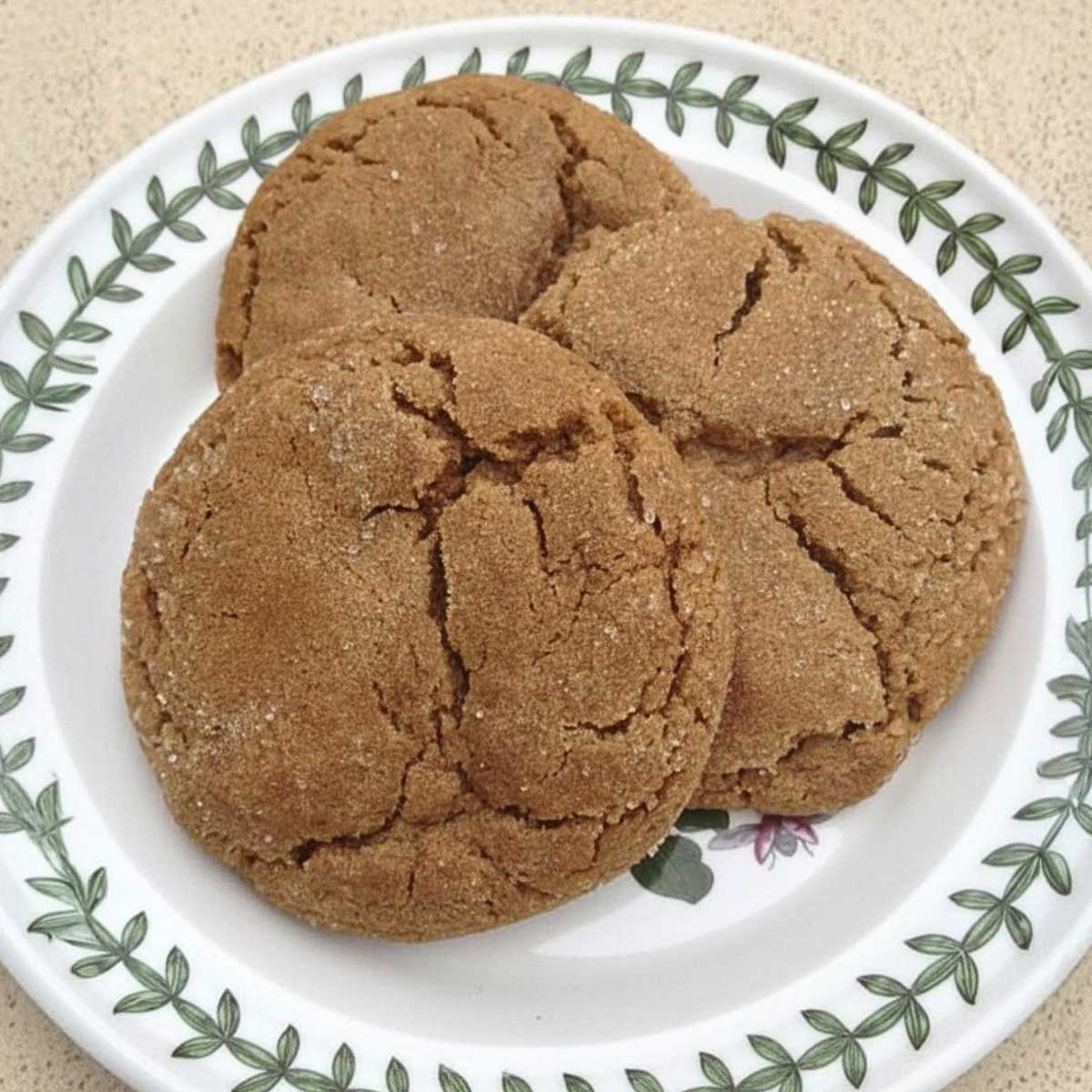 Colossal Ginger Cookies aka Chewy Ginger Cookies made with melted shortening