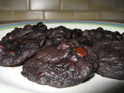 deep dark chocolate cookies