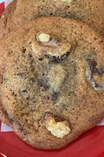 Chewy Whole Wheat Chocolate Chip Cookies made with Golden Syrup from The King Arthur Whole Grain Baking Book.