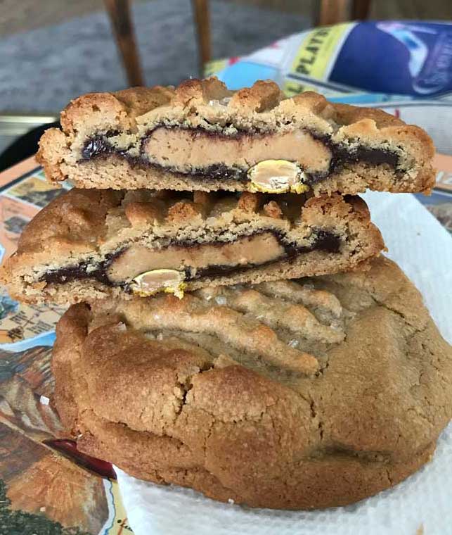 Texas Al's big soft Reese's stuffed peanut butter cookies