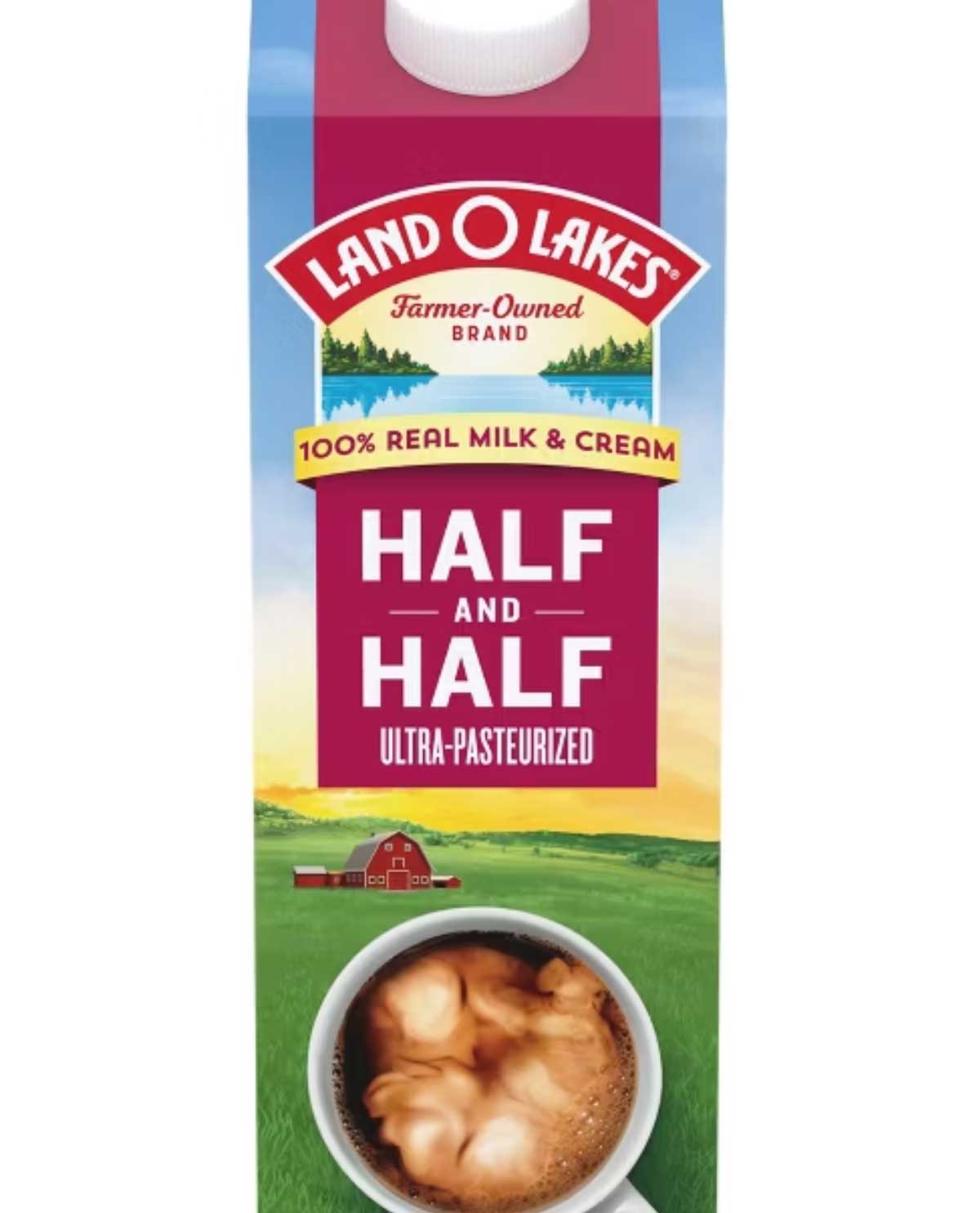 Carton of Land o Lakes half & half to be used in chocolate cake.