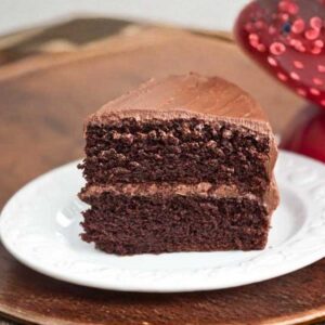 Pat's Chocolate Cake made with Half & Half and frosted with chocolate sour cream frosting.