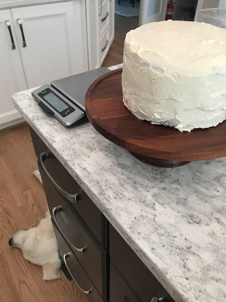 Red Velvet Cake made with shortening and boiled milk icing