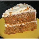 Slice of carrot cake on a plate