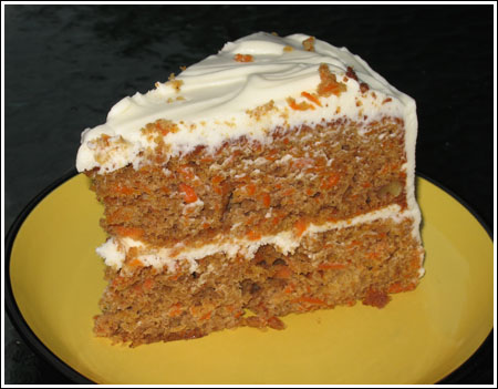 carrot cake slice Slice of really good carrot cake on a plate