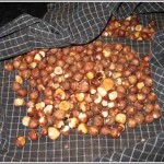 skinning hazelnuts