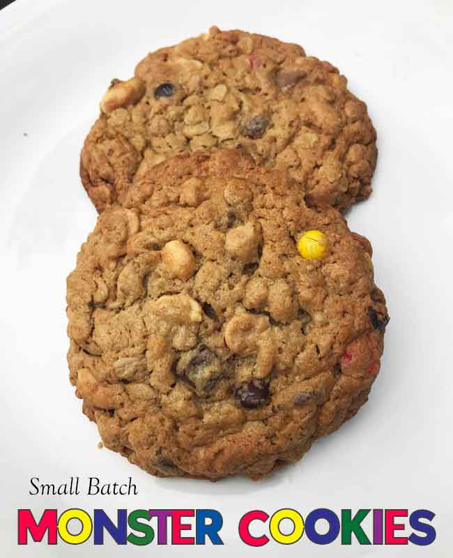 Halloween Monster Cookies aka Small Batch Monster Cookies.