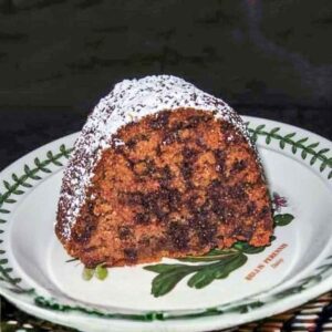 An easy recipe for Applesauce Chocolate Chip Cake, a spice cake with fall flavors.