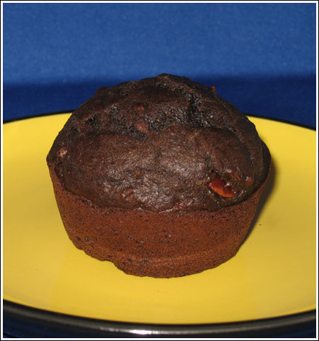 chocolate muffin made with Fiber One cereal