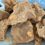 Recipe for soft peanut brittle that is flaky like a Butterfinger.