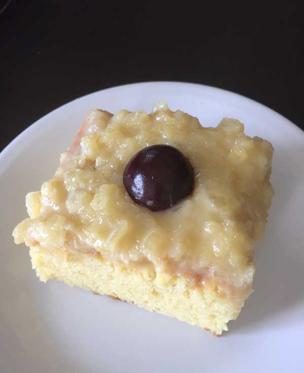 Potluck Pineapple Cake is all about the boiled pineapple glaze!