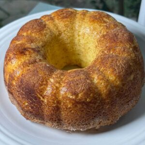 White Wine Cake baked in a Bundt pan with Chardonnay or Sauvignon Blanc