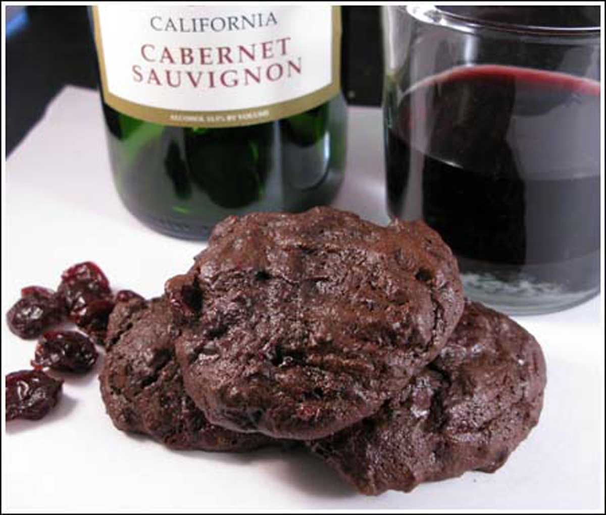 Red Wine Chocolate Cherry Cookies Cookie Madness