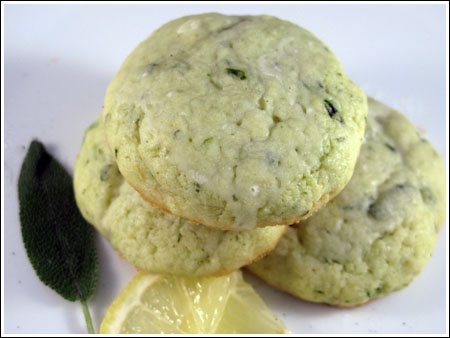 Lemony Sage and Basil-Flecked Cookies