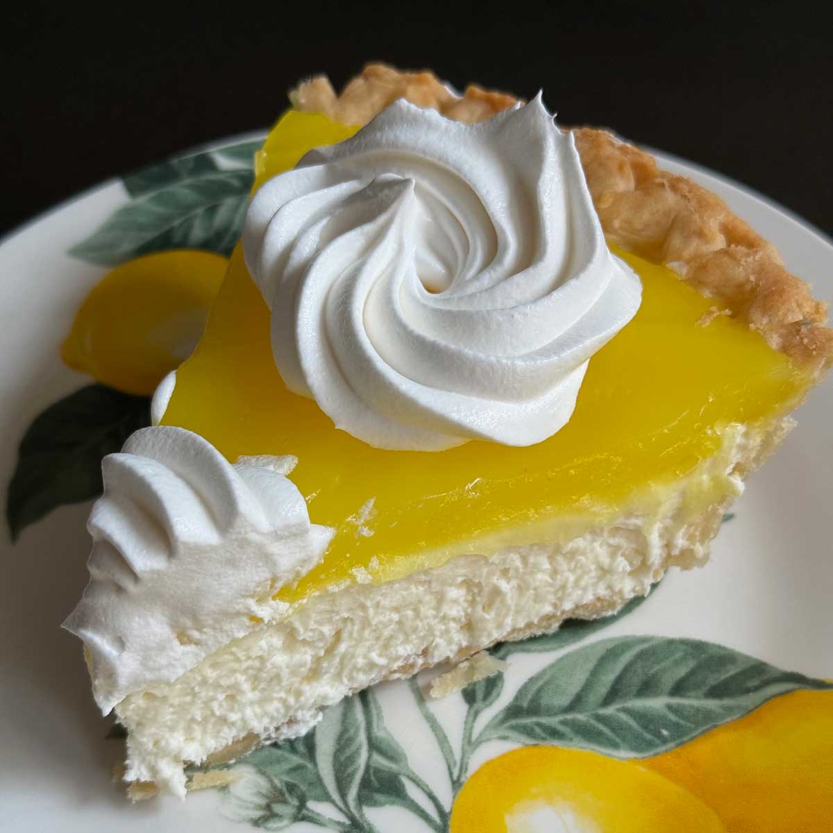 Copycat recipe for Lemon Supreme Pie like Baker's Square. Topping has no eggs.