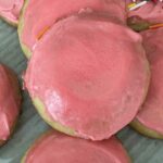 Pink iced sugar cookies like Larry's House of Cakes