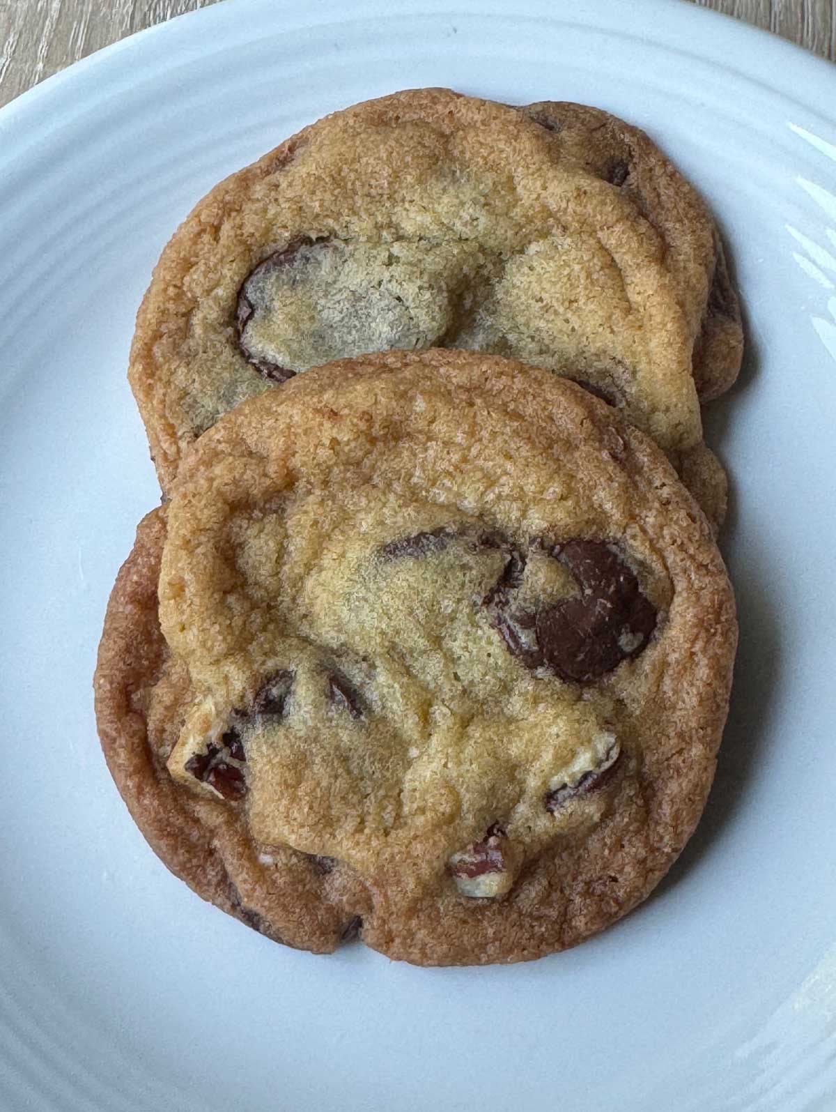 Vintage Baker's One Step Chocolate Chip Cookie recipe that starts with dry ingredients.