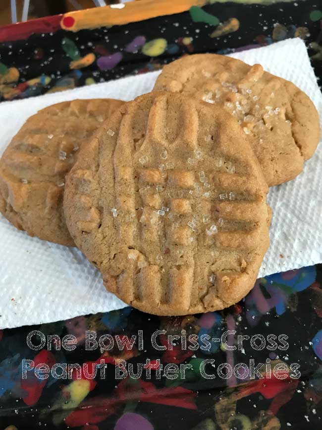 Old fashioned Criss-Cross Peanut Butter Cookies like Grandma used to make.