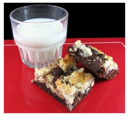 Coco-Loco Brownies are coconut brownies made with a half cup of condensed milk.