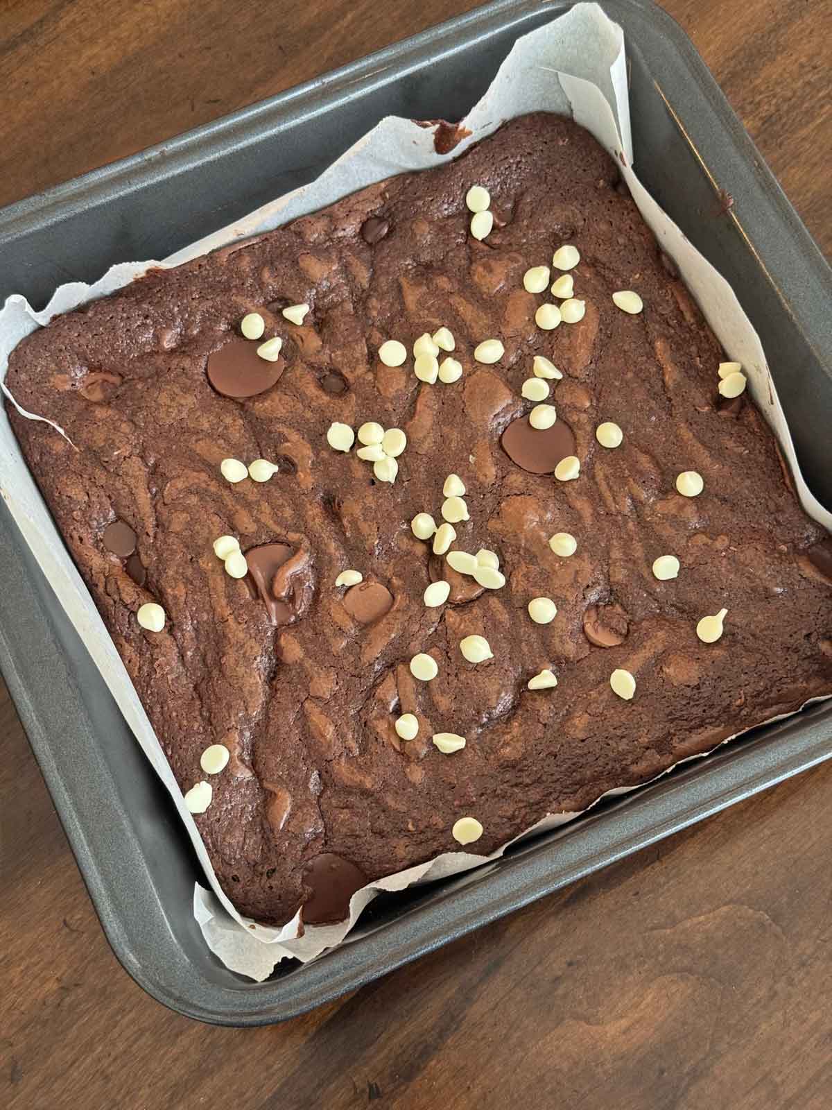 oreo-crunch-brownies Ina Garten's Outrageous Brownies adapted to fit an 8-inch square pan.