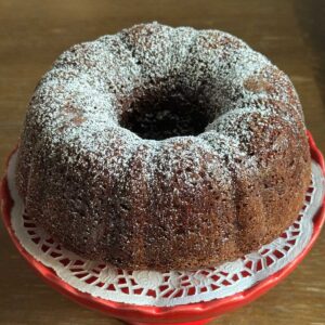 Chocolate Zucchini Cake recipe for a 6-cup Bundt pan or loaf pan.