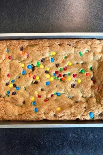 Pat's Chocolate Chip Bars are a recipe for bar cookies that works well in a 15x10 inch or 7x11 inch pan.
