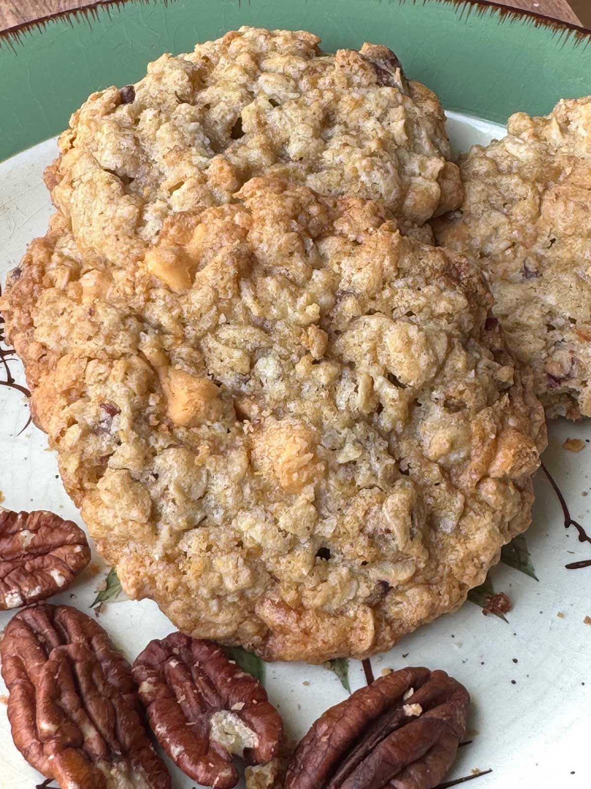 Oatmeal Butterscotch Cookies recipe with pecans.