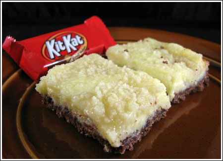 lemon bars with Kit Kat crust