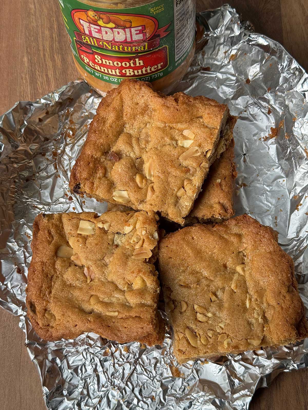 Redbook Peanut Butter Blondies Recipe with Teddie Peanut Butter.