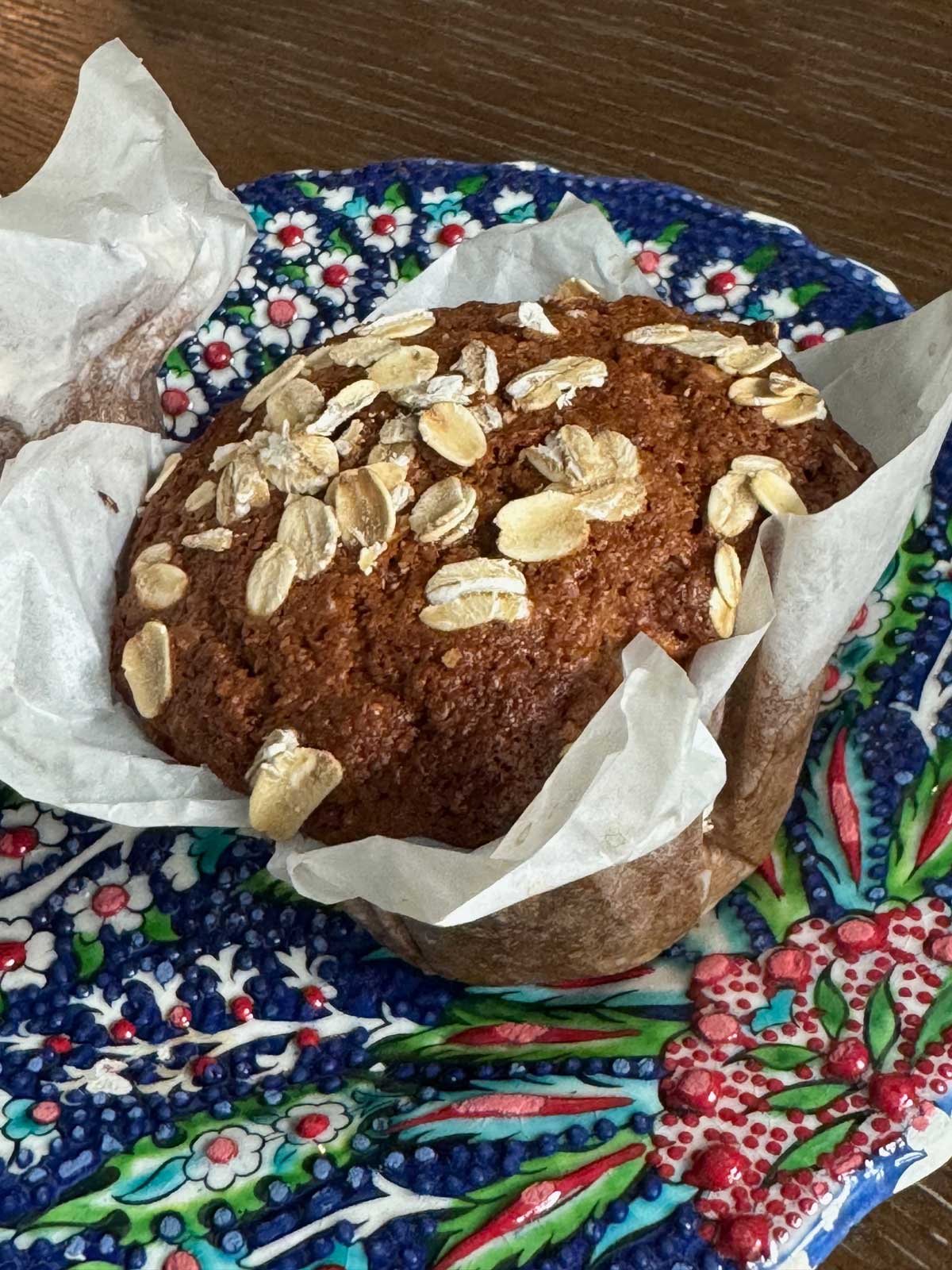 Bran muffin recipe baked in parchment paper squares.