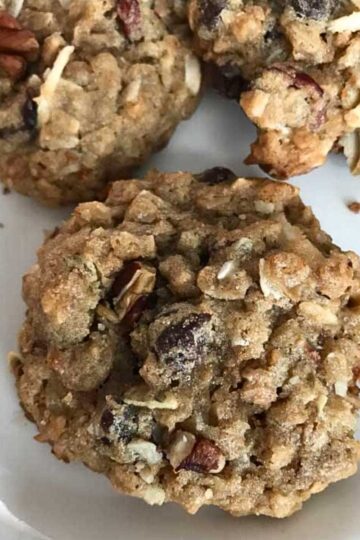 Dorie Greenspan's Granola Grabbers recipe with a few little changes.