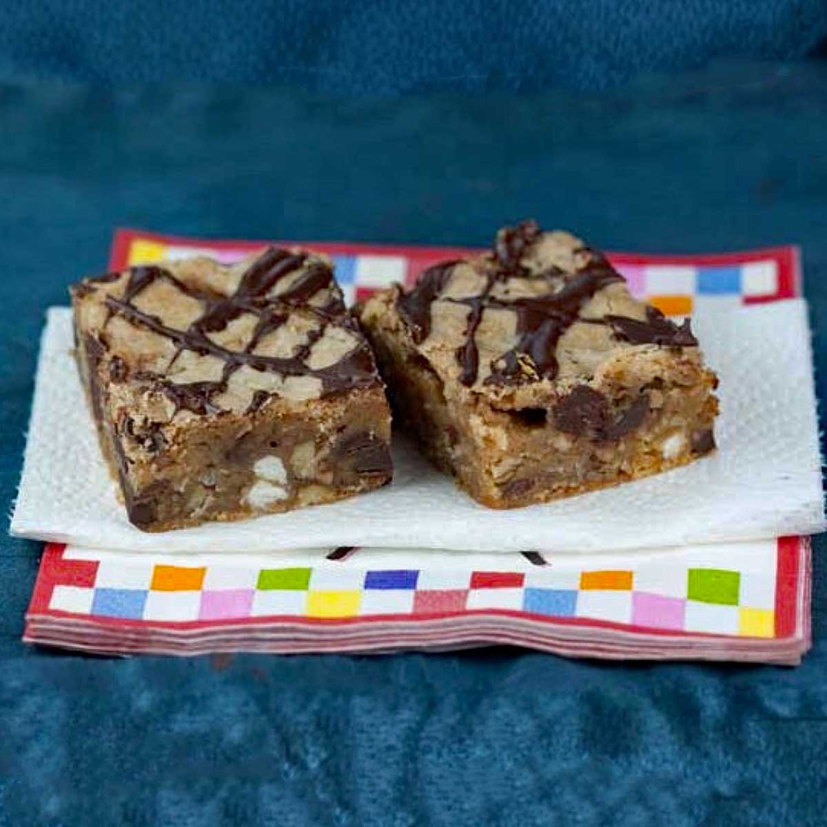 Blondies made with melted butter