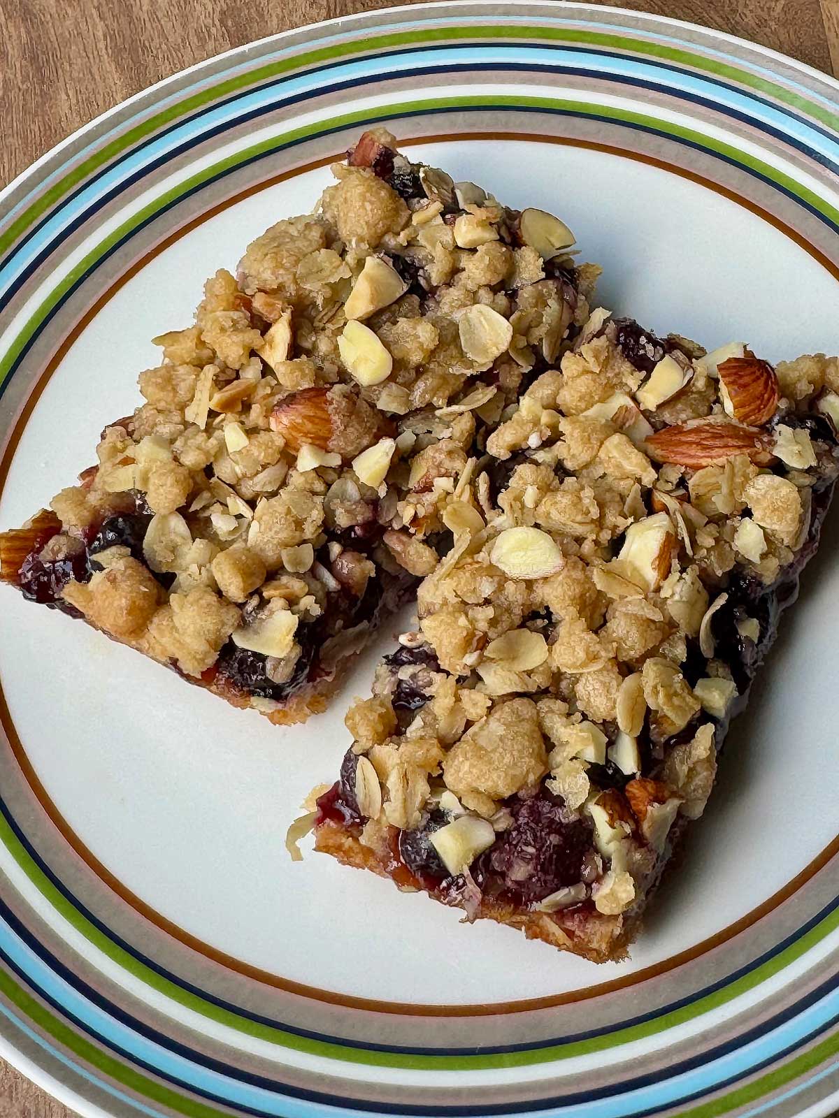 Blueberry Crumb Bars recipe can be vegan or just egg-free.