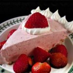 Strawberry Margarita Pie made with Triple Sec and Tequila on a salty pretzel crust.