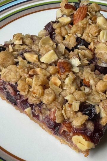 Blueberry Crumb Bars recipe can be vegan or just egg-free.