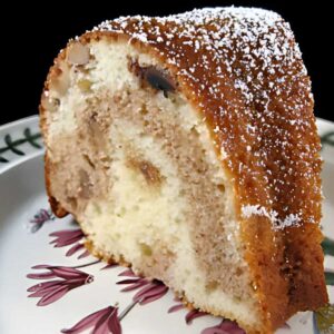 Walnut Spice Bundt Cake recipe from a Methodist cookbook.