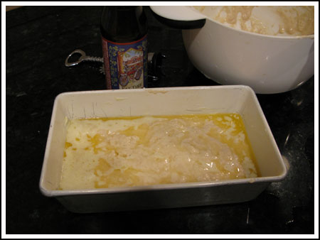 buttery mess of Fat Tire Beer Bread with no yeast.