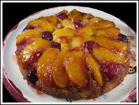 peach-cherry upside down cake