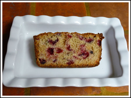 Texas cranberry jalapeno bread cut