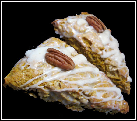 iced pumpkin scones