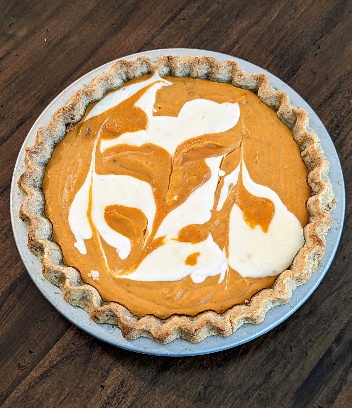 Marbled Cream Cheese Pumpkin Pie