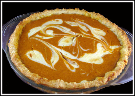 marbled cream cheese pumpkin pie