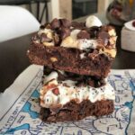 Easy Rocky Road Brownies recipe that starts with packaged brownie mix.