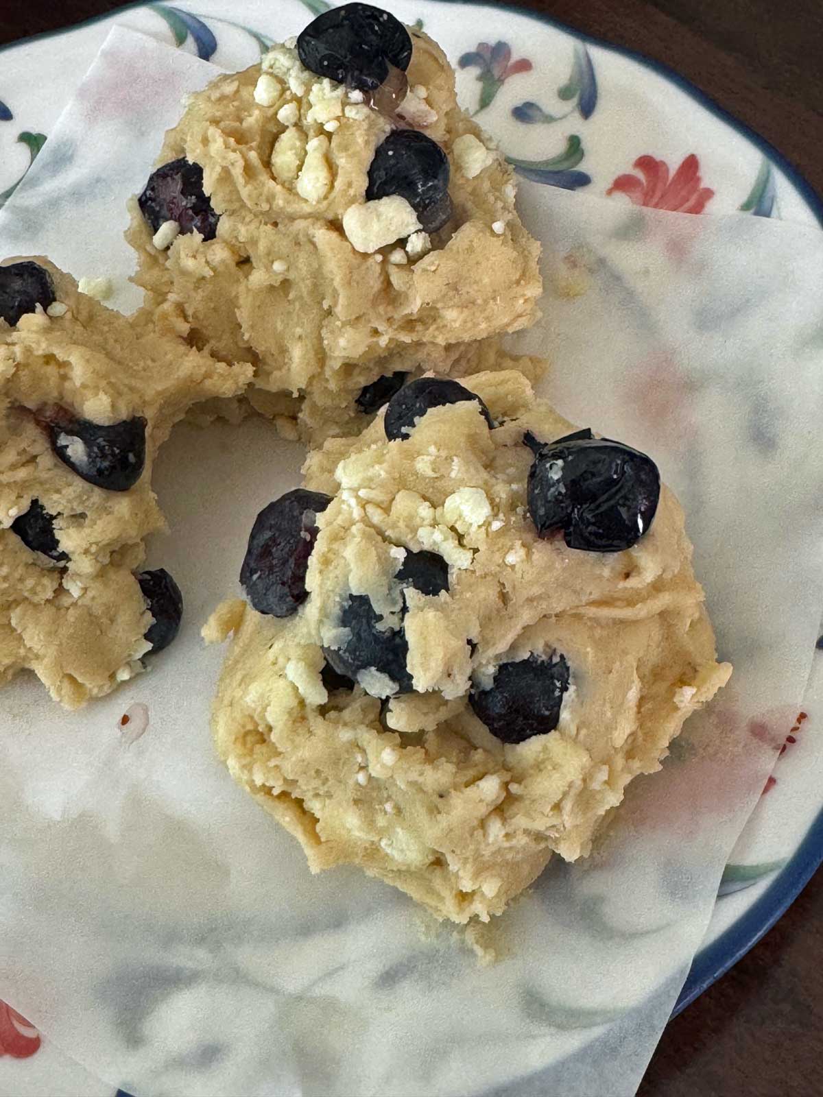 Milk Bar Blueberries-and-Cream cookie dough balls